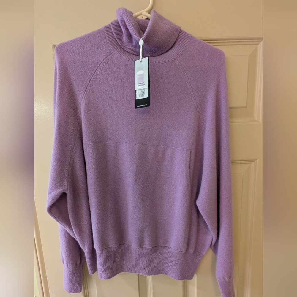 NWT! Minnie Rose Cashmere Lavender Turtleneck Sweater, xs/s